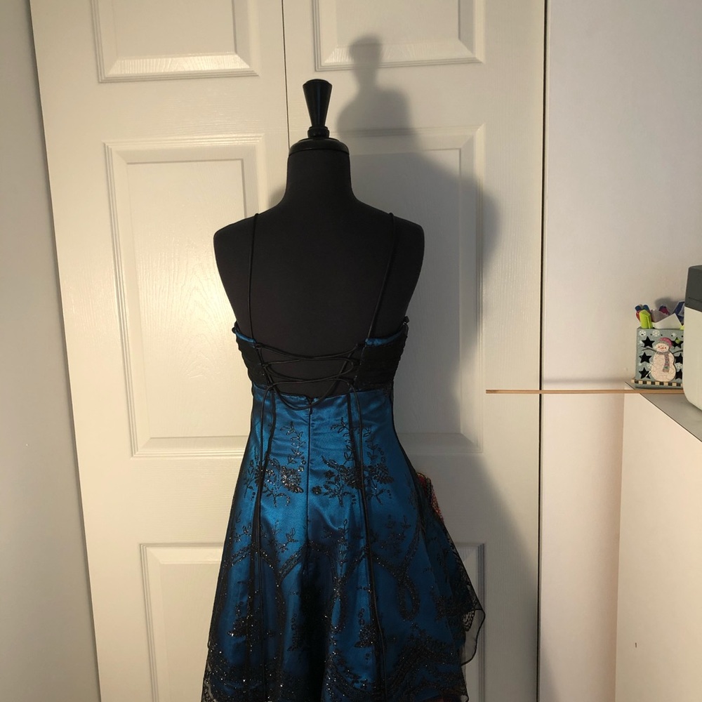 Blue and black dress